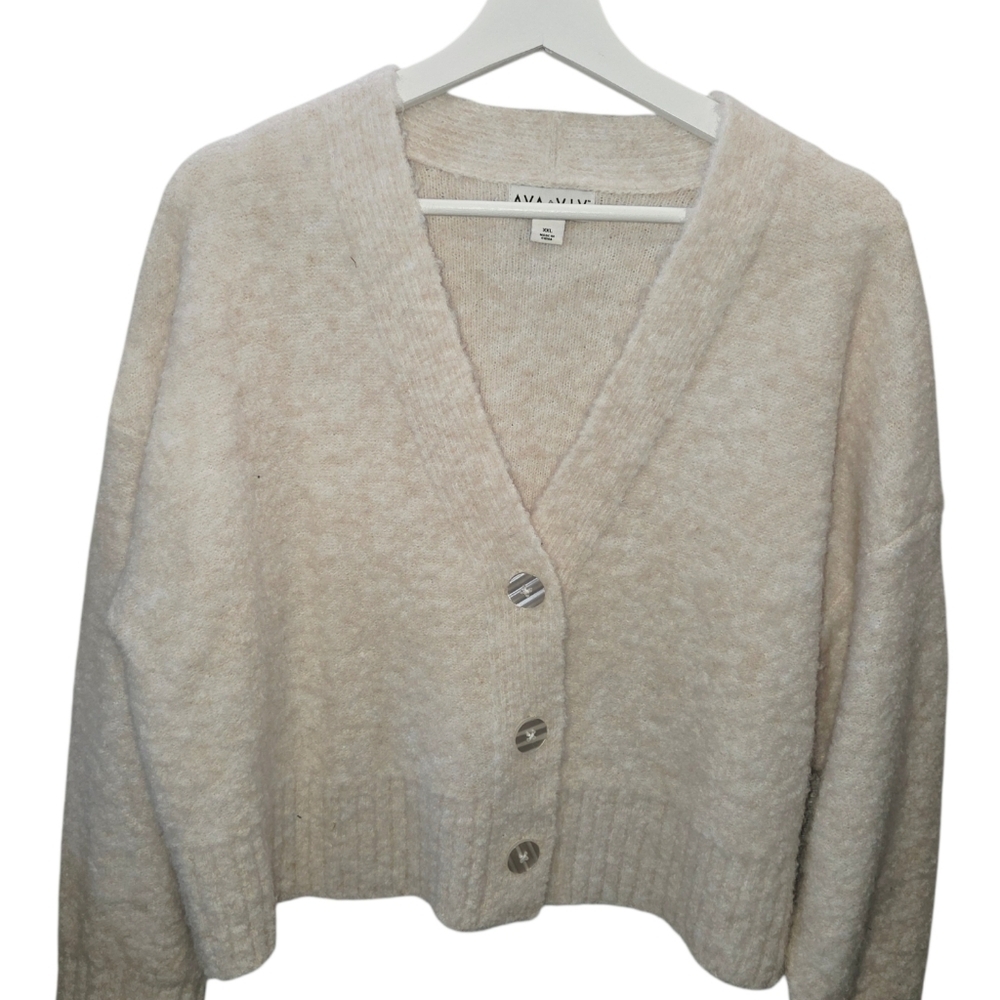 Ava & Viv cream soft knit cardigan xxl